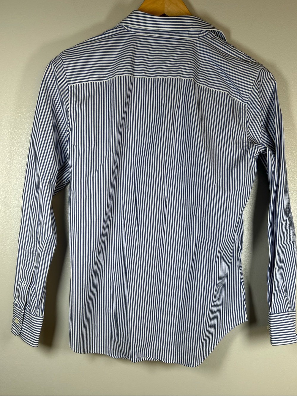 Lauren Ralph Lauren Non-Iron Blue White Striped Stretch Button Down Cotton Shirt - Picture 5 of 13